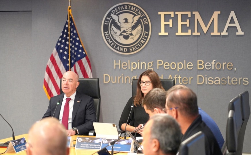 DVIDS - Images - Department of Homeland Security Secretary Alejandro  Mayorkas attends an interagency brief at FEMA Headquarters [Image 2 of 8]